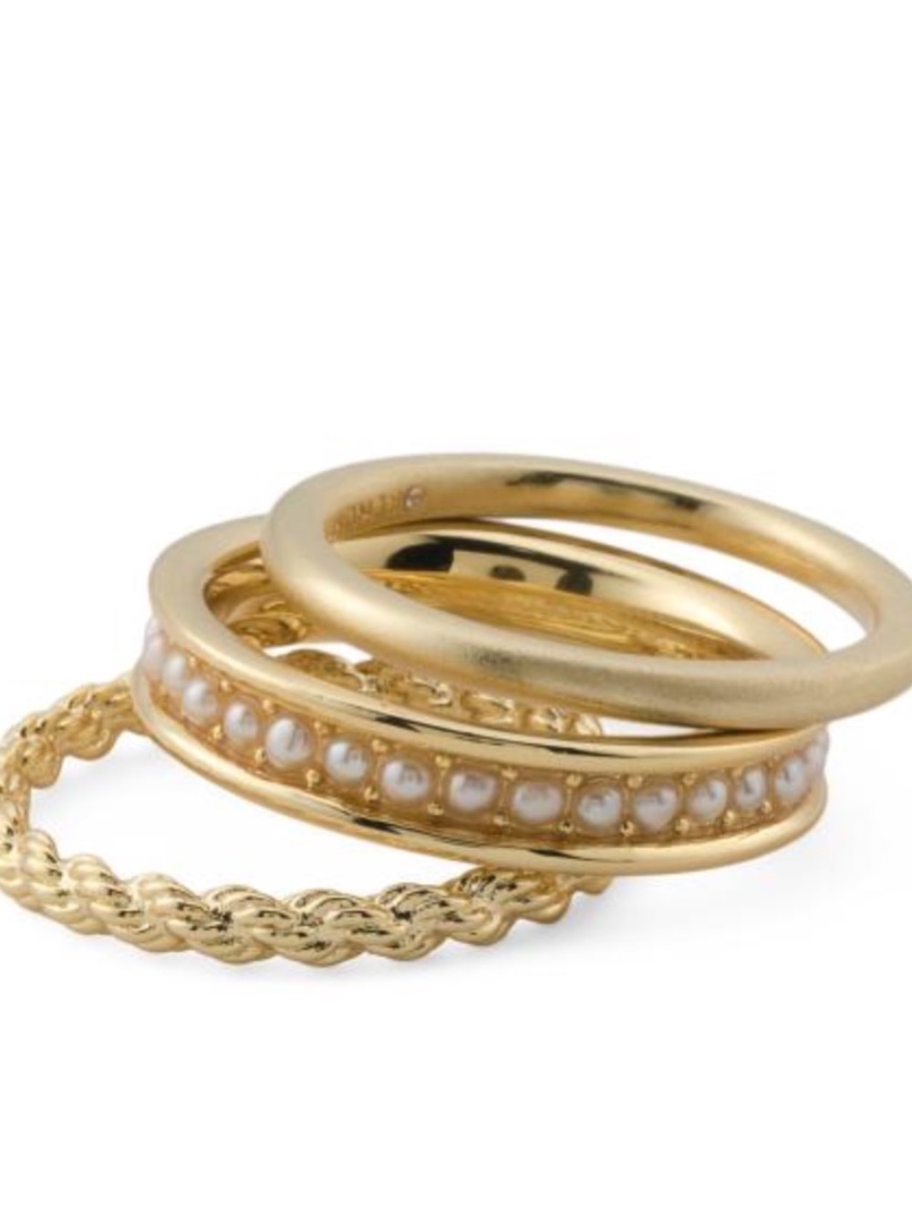 Kendra Scott Arya Gold Ring Set In White Pearl 7 New